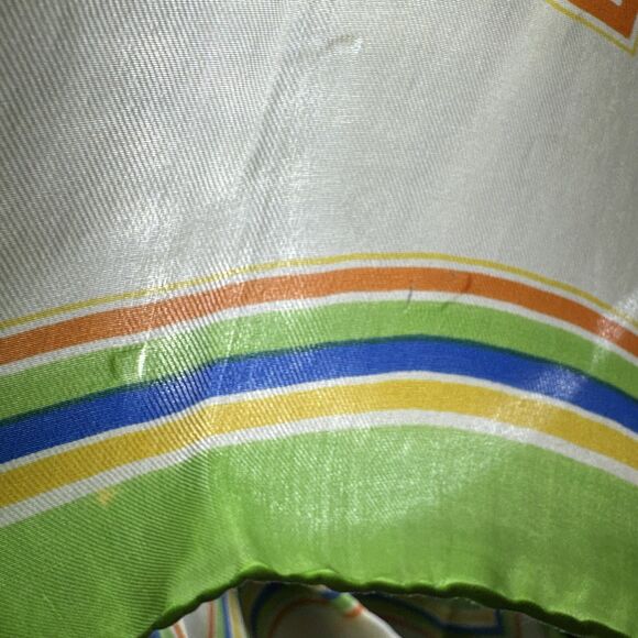 Vintage Burmel Lime Green Silk Scarf Women's Hair Head Wrap Neck Mob Wife Pinup - Picture 13 of 16